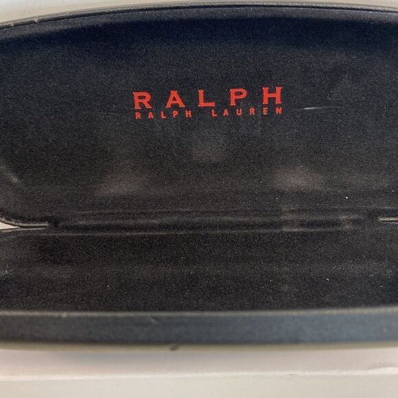 Ralph Lauren Black With Red Lettering Hard Glass Case 6 In. Width X 1 inch Tall - Picture 5 of 9